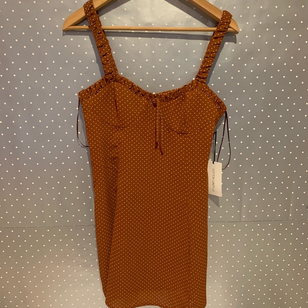 1 left!!! Cotton Candy LA Poka Dot Slip Dress - Picture 2 of 7